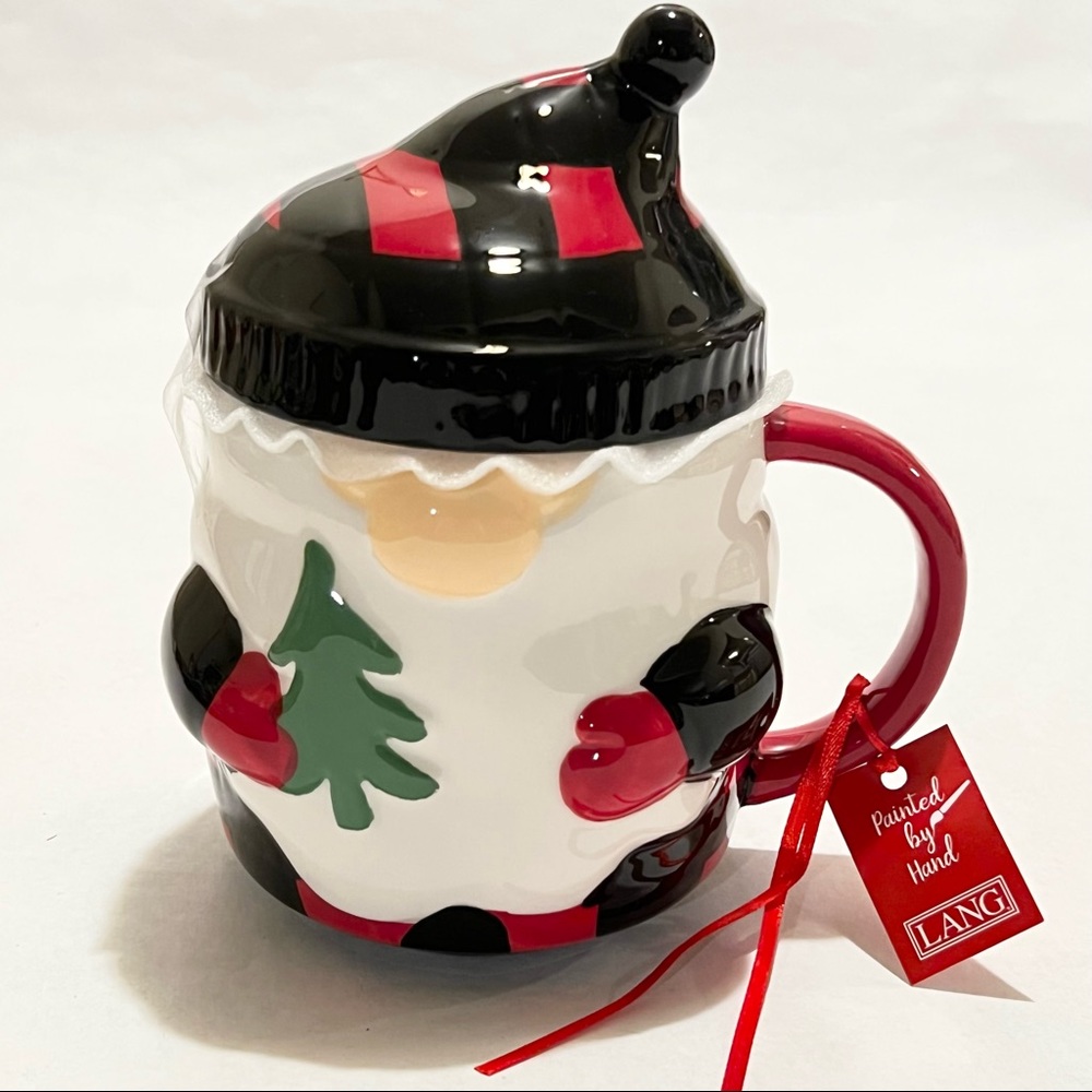 Lang Winter/Christmas Gnome Ceramic Mug With Hat Topper